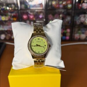Invicta Gold Watch with Lime Green Dial